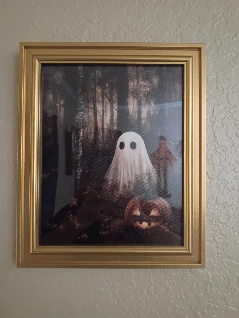 Gold Framed Halloween Ghost Wall Art